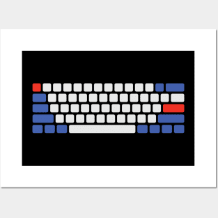 Mechanical Keyboard Blue White Blue Posters and Art